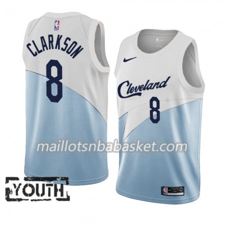 Maillot Enfant Cleveland Cavaliers Jordan Clarkson 8 2018-19 Nike Bleu Blanc Swingman